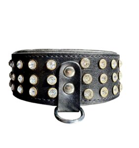 קולר שחור עם אבנים