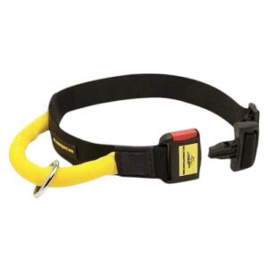 קולר לכלב מניילון עם ידית צהובה