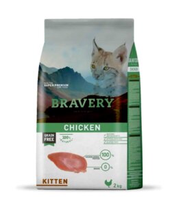 BRAVERY - לחתול גור - עוף 2 קג
