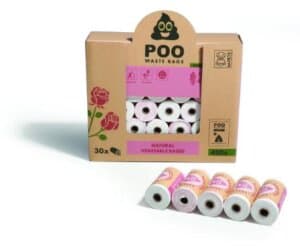 POO -  גלגלים של שקיות לאיסוף - ורדים - 30 שקיות