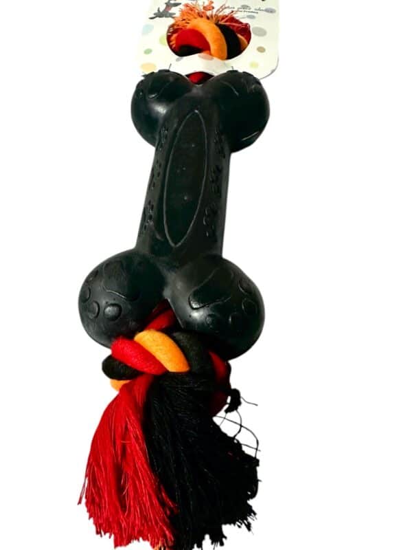 עצם גומי דנטלי עם חבל - לכלב גדול