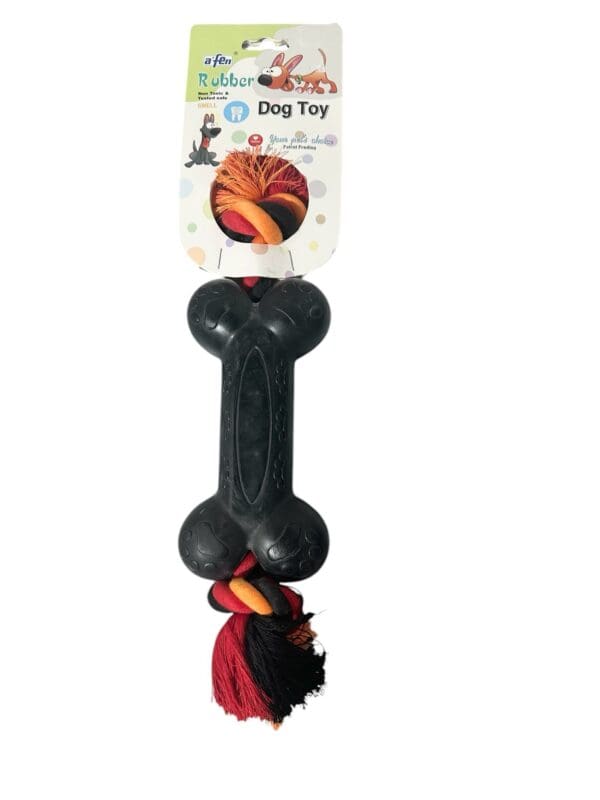 עצם גומי דנטלי עם חבל - לכלב גדול