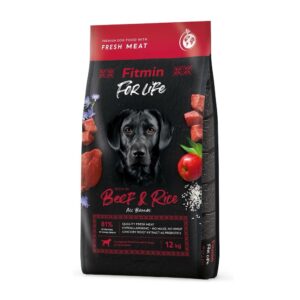 פיטמין פור לייף - לכלבים - בקר ואורז - 12 קג