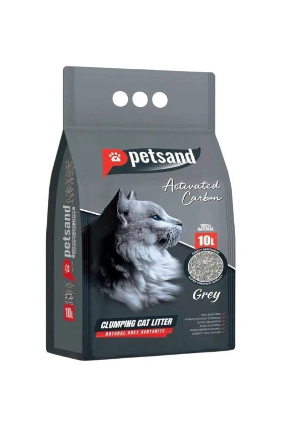 PETSLAND GRAY -  חול חתול עם פחם פעיל, 10 ל’