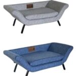 מיטת כלב/חתול בעיצוב מודרני – עם רגלי מתכת וריפוד רך