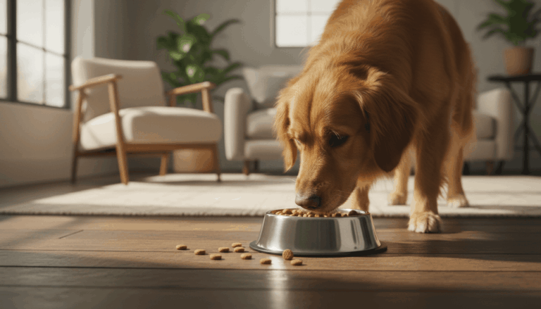 כלב אוכל מזון יבש