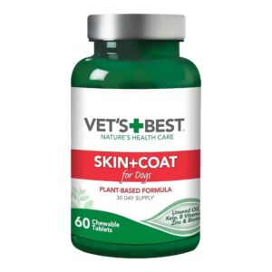 Vet’s Best Skin + Coat - תוסף תזונה לשמירה העור והפרווה - 60 טבליות