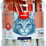 Wanpy Creamy – חטיף קרמי לחתולים בטעם טונה וסלמון – 40 × 14 גרם